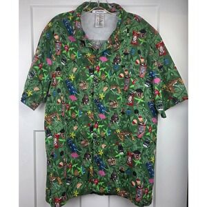 Disney Parks Shirt Mens L Hawaiian Trader Sams Grog Grotto Enchanted Tiki Bar‎